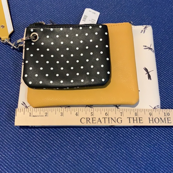 3 Wristlets from Maurices, white, gold, black, trendy, purse, pouches makeup bag - Picture 2 of 4